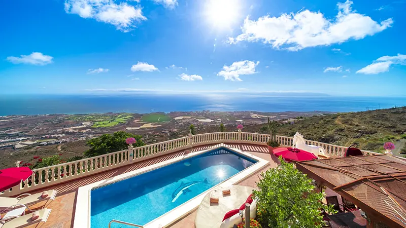 Balcony sea view luxury villa Adeje Tenerife