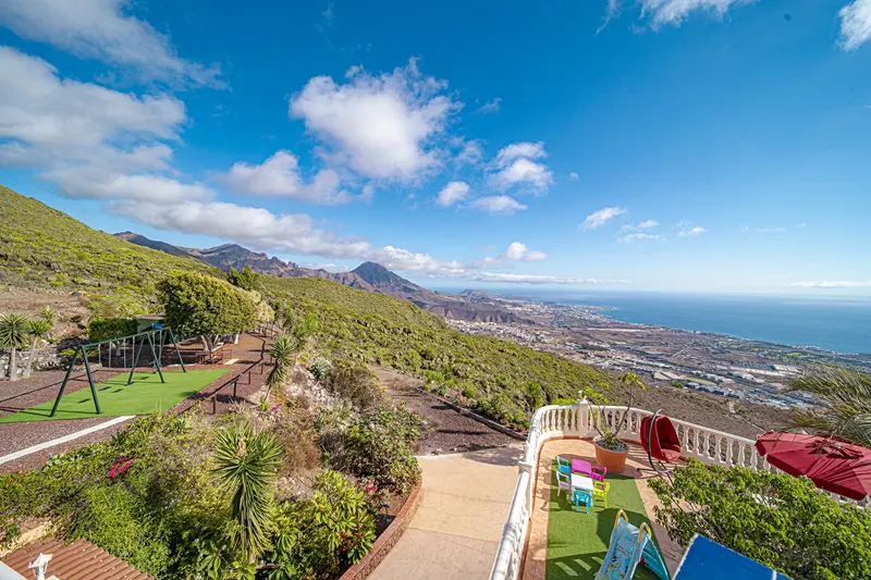 Villa Monaco grounds and coastal views in Las Moraditas Adeje