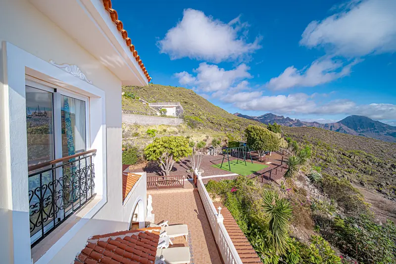 View over the grounds and coast from Villa Monaco Adeje Tenerife