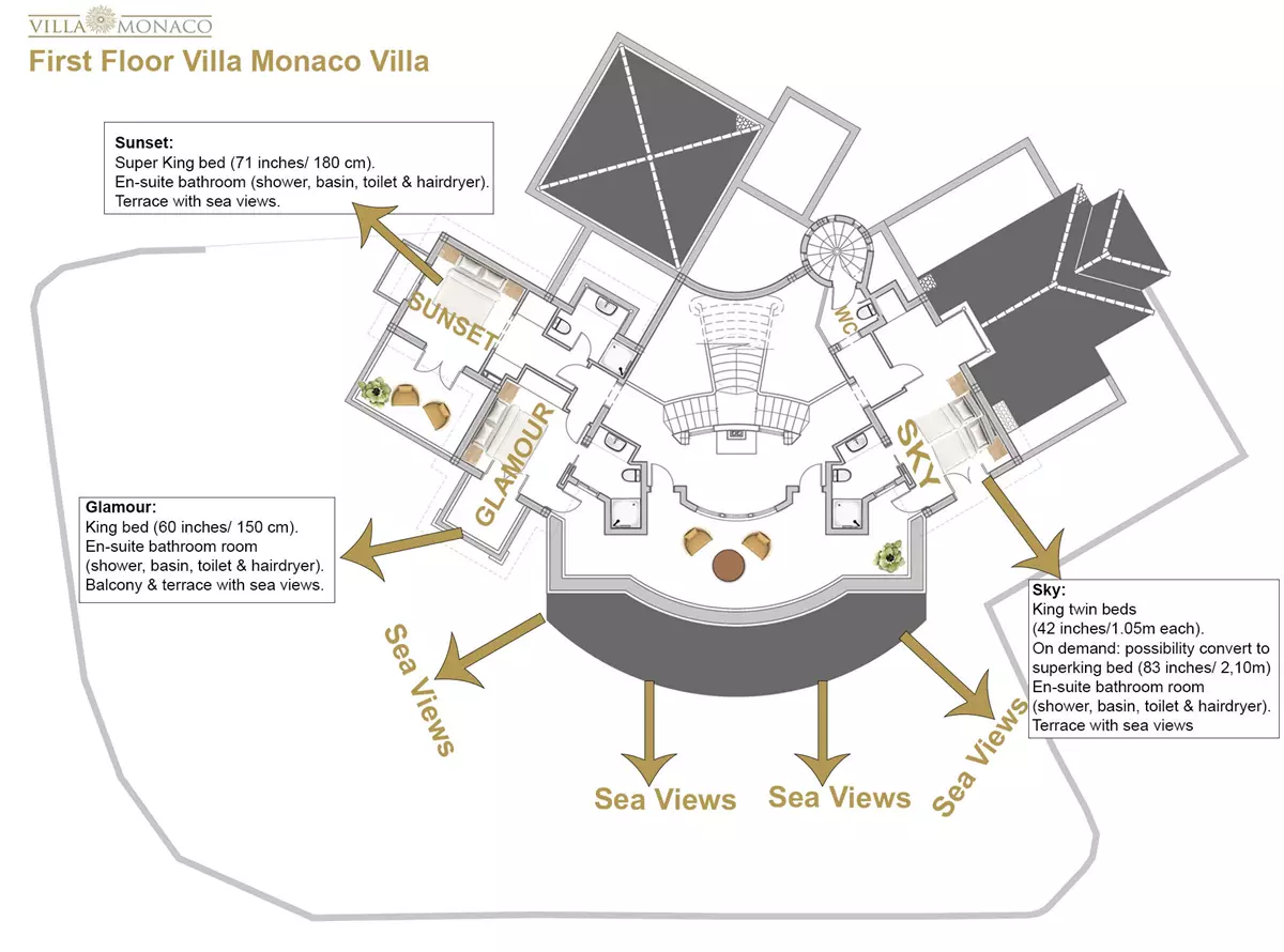 First Floor Plan Villa Monaco