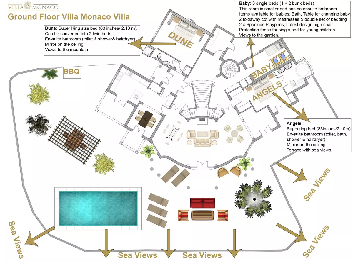 Ground Floor Plan Villa Monaco