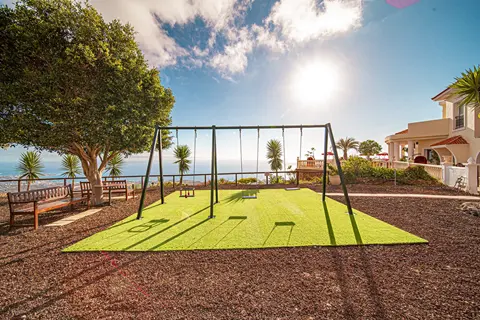Garden swings with sea views at Villa Monaco Adeje Tenerife