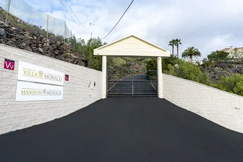 Private gated entrance to Villa Monaco luxury villa in Adeje Tenerife
