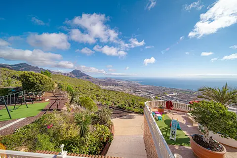 Sky bedroom view overlooking the coastline at Villa Monaco Adeje Tenerife Sky bedroom view overlooking the coastline at Villa Monaco Adeje Tenerife