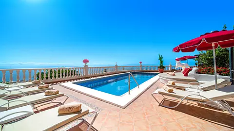 Sun loungers on the terrace at Villa Monaco Adeje Tenerife