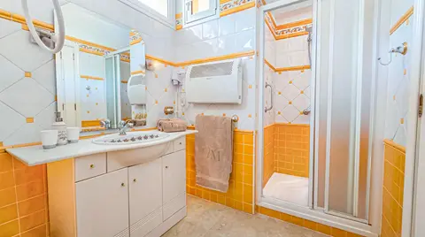 Walk-in shower in Sunset ensuite bathroom at Villa Monaco Adeje Tenerife