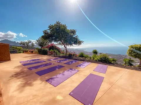 Yoga terrace with sea views at Villa Monaco Adeje Tenerife