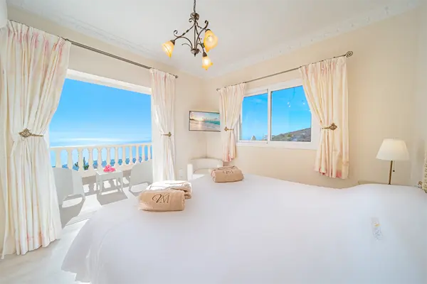 Sea view bedroom at Villa Monaco private villa in Adeje Tenerife