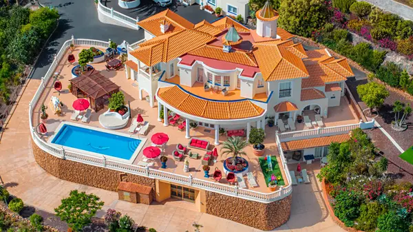 Main villa at Villa Monaco Adeje Tenerife with heated pool and panoramic terrace