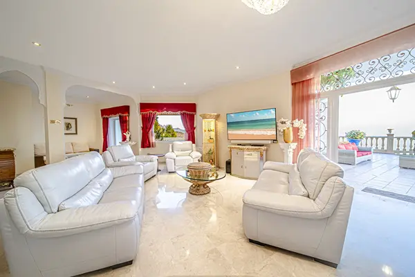 Living room at Villa Monaco Adeje Tenerife with elegant interior