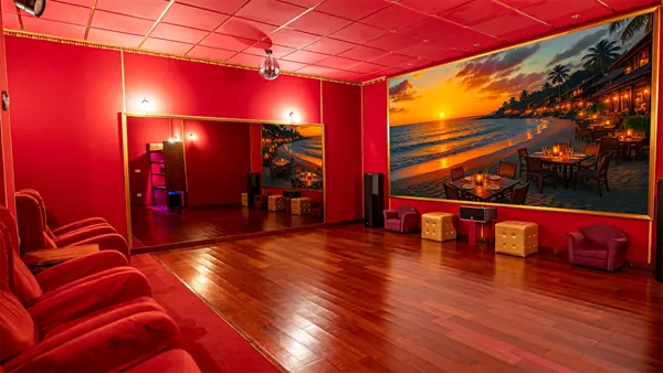 Private cinema room at Villa Monaco Adeje Tenerife for family and group stays